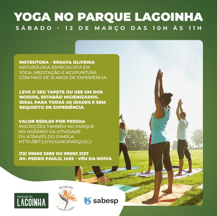 Yoga no Parque Municipal tem mudança de horário neste domingo, 1º